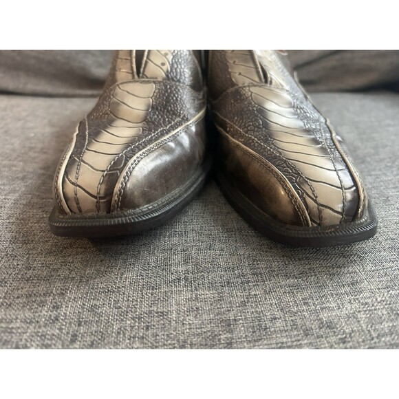 Lucio Ricci Italian Style Faux Croc Slip On Loafers Mens Size 11 Gold NO LACES main image 4